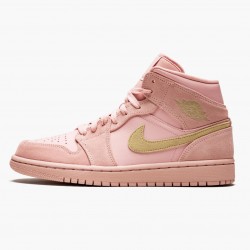 Air Jordan 1 Mid "Coral Gold" Naiset/Miehet 852542 600 Coral Stardust/Club Kulta Musta