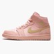 Air Jordan 1 Mid Coral Gold Naiset/Miehet 852542 600 Coral Stardust/Club Kulta Musta