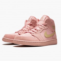 Air Jordan 1 Mid "Coral Gold" Naiset/Miehet 852542 600 Coral Stardust/Club Kulta Musta