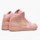 Air Jordan 1 Mid Coral Gold Naiset/Miehet 852542 600 Coral Stardust/Club Kulta Musta
