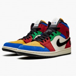 Air Jordan 1 Mid SE "Fearless" Sininen the Great Multicolor/Multicolor CU2805 100 Naiset/Miehet 