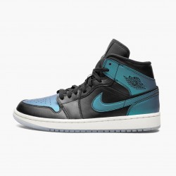 Air Jordan 1 Mid "Iridescent Black" Musta/Pale Ivory-Multi-Color BQ6472 009 Naiset/Miehet 