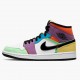 Air Jordan 1 Mid SE Multicolor Valkoinen/Musta/Lightbulb/Team Ora CW1140 100