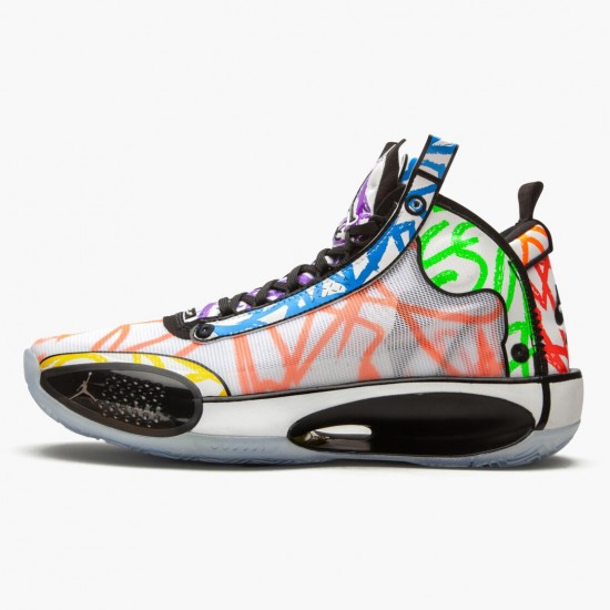 Air Jordan XXXIV Zion Williamson Coloring Book Miehet DA1897 100 Valkoinen/Musta-Multi-Color