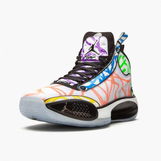 Air Jordan XXXIV Zion Williamson Coloring Book Miehet DA1897 100 Valkoinen/Musta-Multi-Color